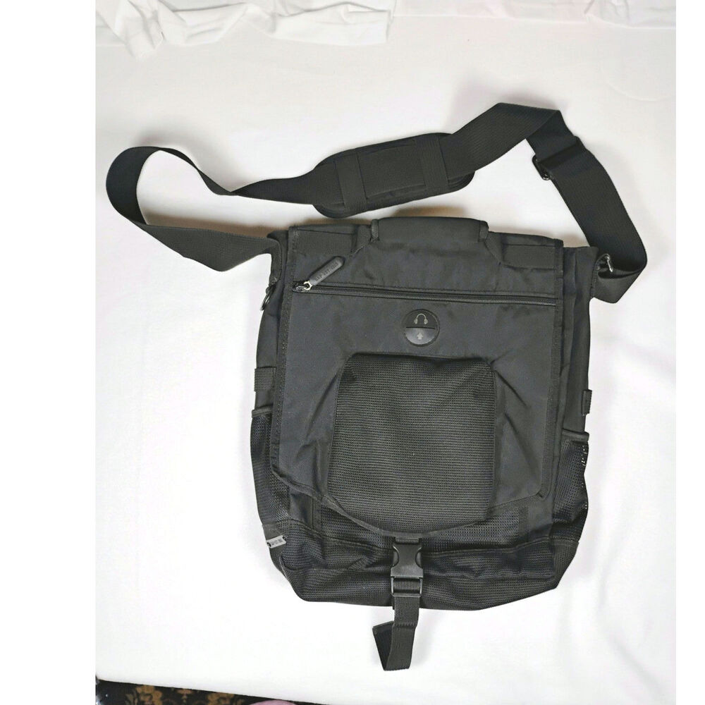 GAP Black Laptop Messenger Bag Briefcase Travel Work Commuter Organizer